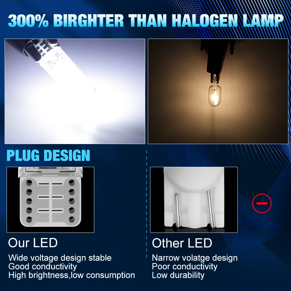W5W T10 LED  Canbus 194 168 501 LED ڵ ׸    6000K  ڵ ȣ  DC 12V, 10 
