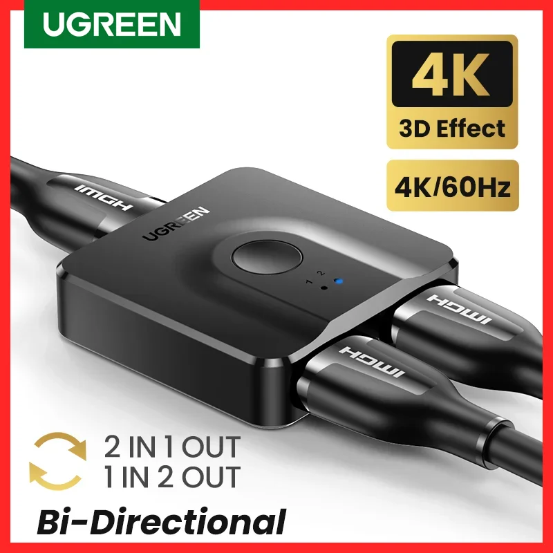 Ugreen Hdmi Splitter 3D 4K Per Xiaomi Mi Box Cavo Switcher Hdmi Bidirezionale Per Xbox Ps4 Tv Box Splitter Hdmi Cable Switcher
