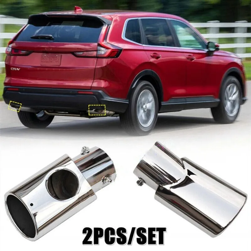 Exhaust Muffler Tail Pipe Tip Tailpipe Trim 2PCS FOR HONDA CR-V CRV