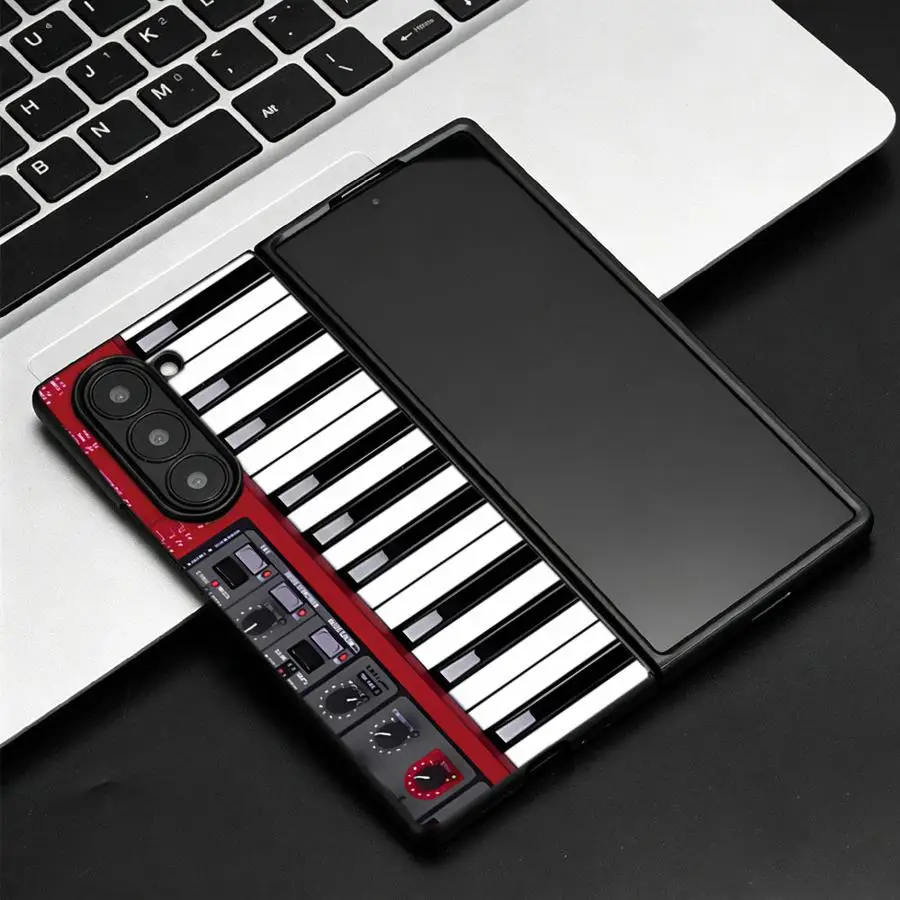Red Keyboard Piano Design Phone Case - Back Cover