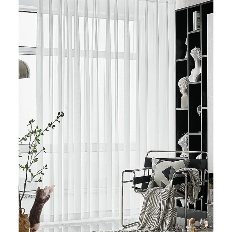 Curtains for Living Room Bedroom Window Solid Color Tulle Party Drapes