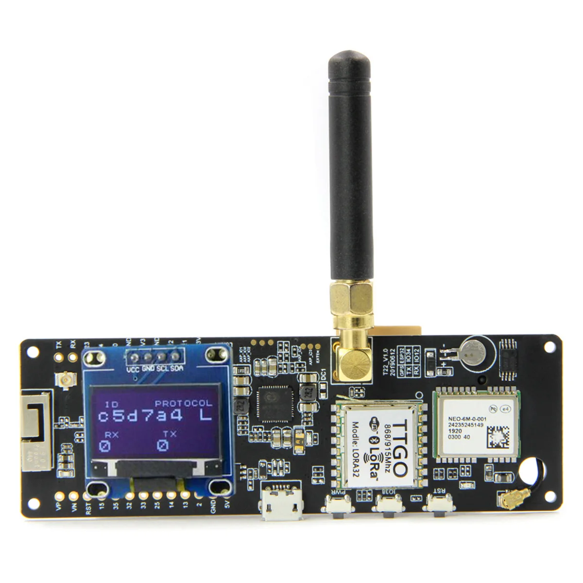 

TTGO T-Beam ESP32 WiFi Wireless Bluetooth Module ESP 32 GPS NEO-M8N IPEX LORA 32 Battery Holder 868MHz