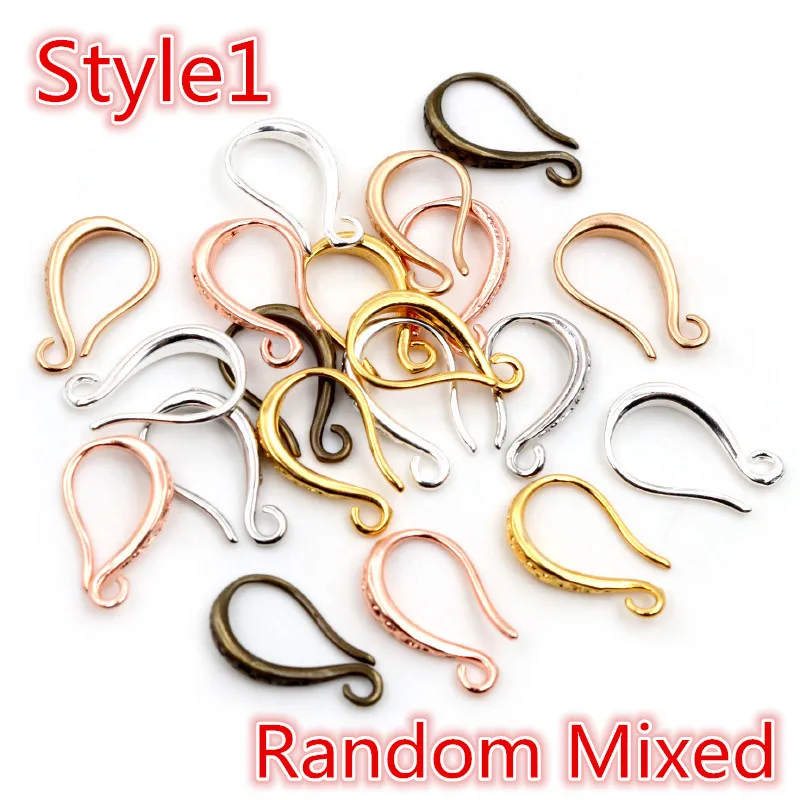 High-Quality Silver Plated & Rose Gold Earring Hooks - 6 Color Variety Pack (20pcs, 15x10mm)