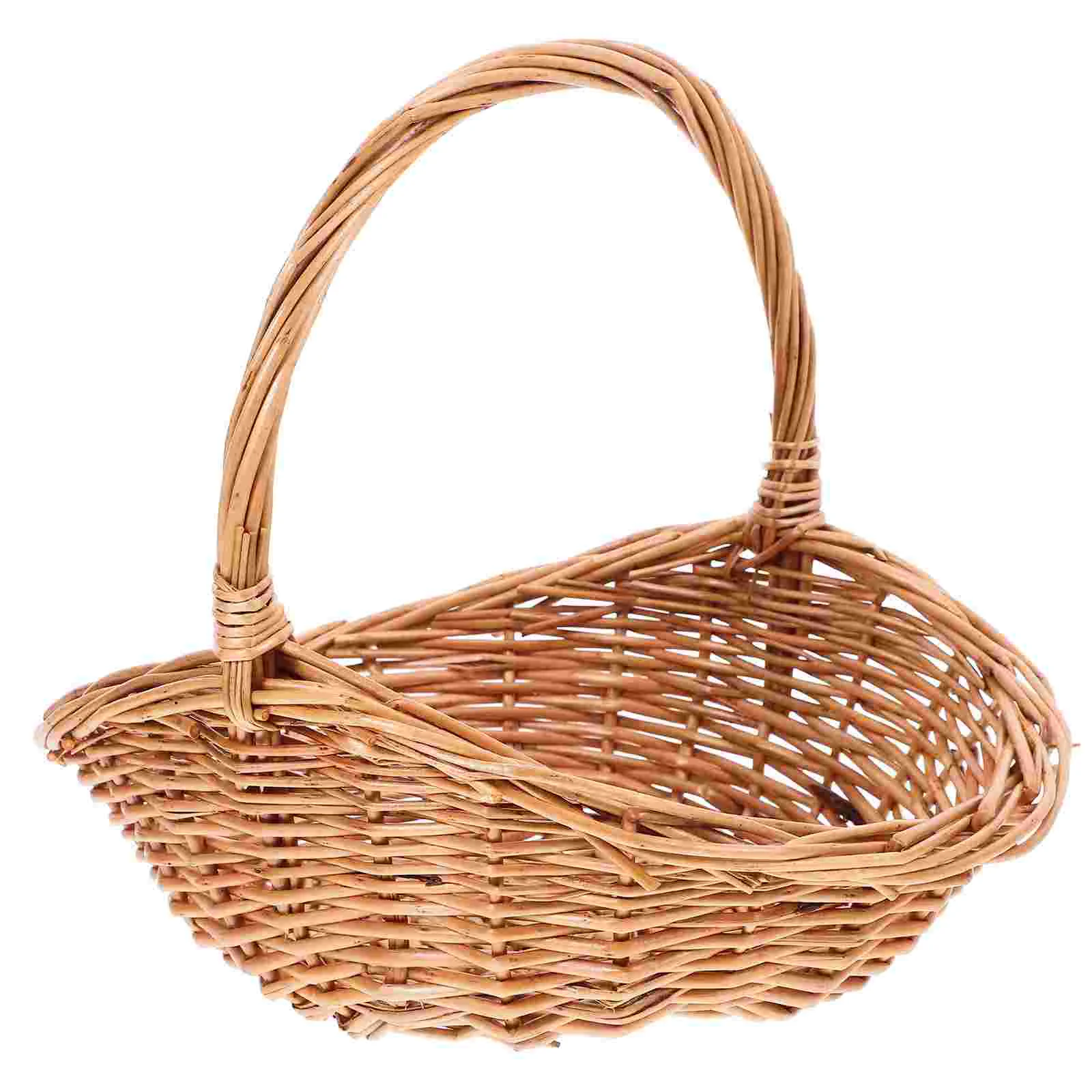 

Wicker Woven Basket Willow Gift Basket Fruit Picnic Easter Candy Serving Basket Handles Rattan Food Storage Basket Wedding