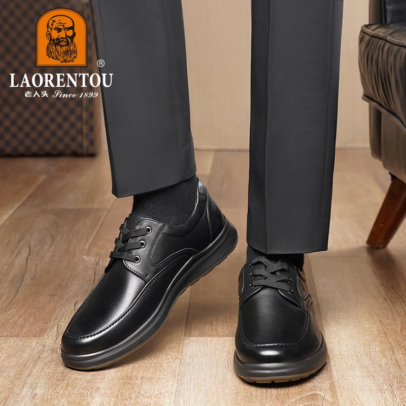 LAORENTOU real leather business casual leather shoes, soft leather, breathable thick sole, comfortable middle-aged shoes 232636 5