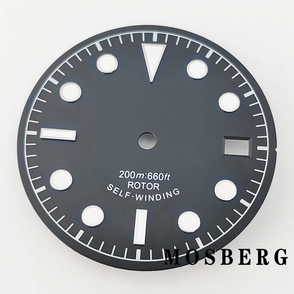 Sterile Green Luminous Watch Dial with Date Window, 30.5mm