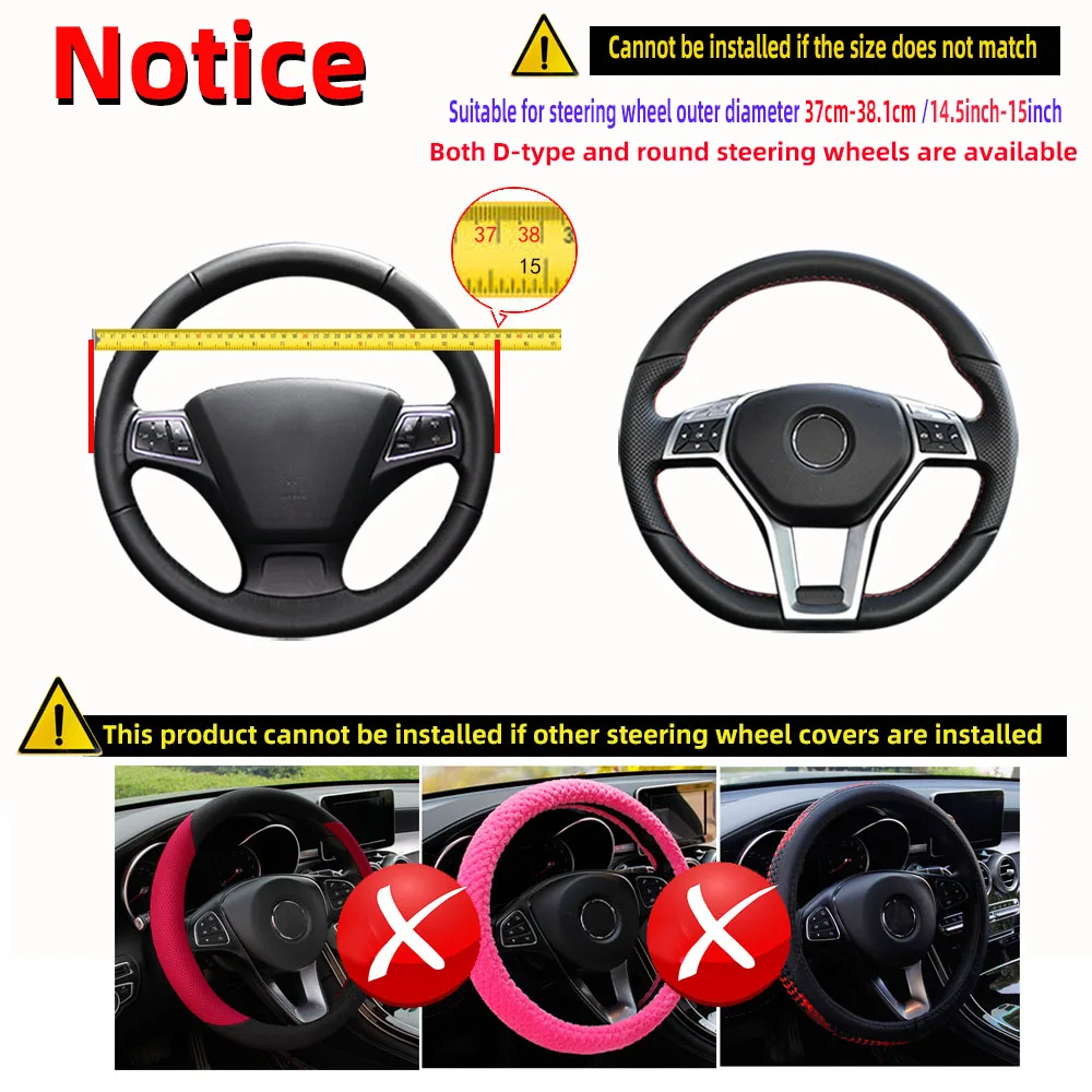 Liebevolle Plüsch-Warmkomfort-Autozubehör-Lenkradabdeckung ohne Innenring, geeignet für 14,5-15 Zoll – Detail 14