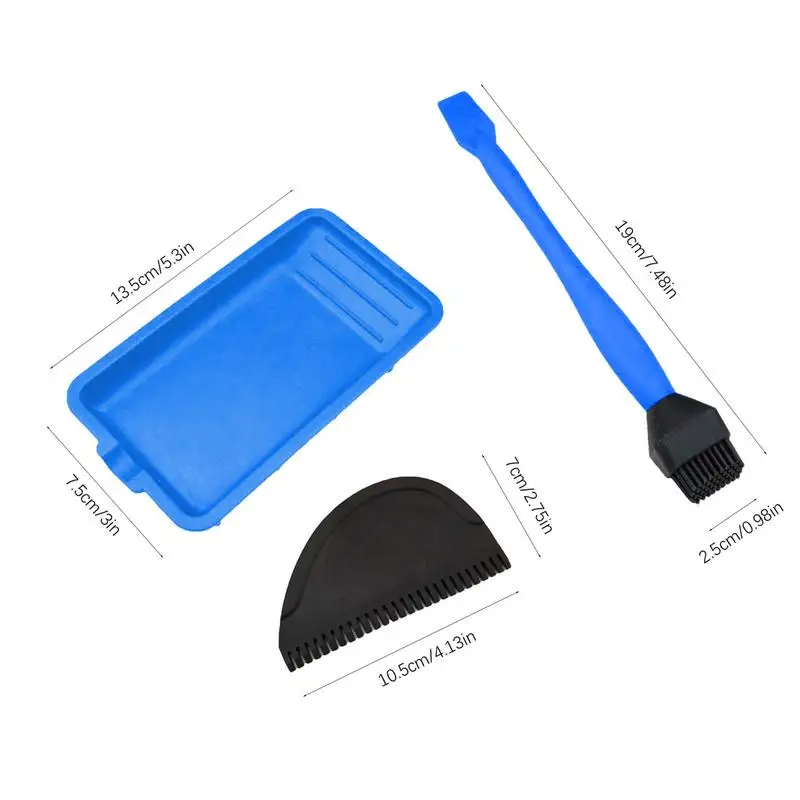 Woodworking Brush Tool Set Soft Silicone Wood Glue Applicator Thin Non-slide Scraper Glue Tray DIY Crafts Spreader Brush,woodworking tool set