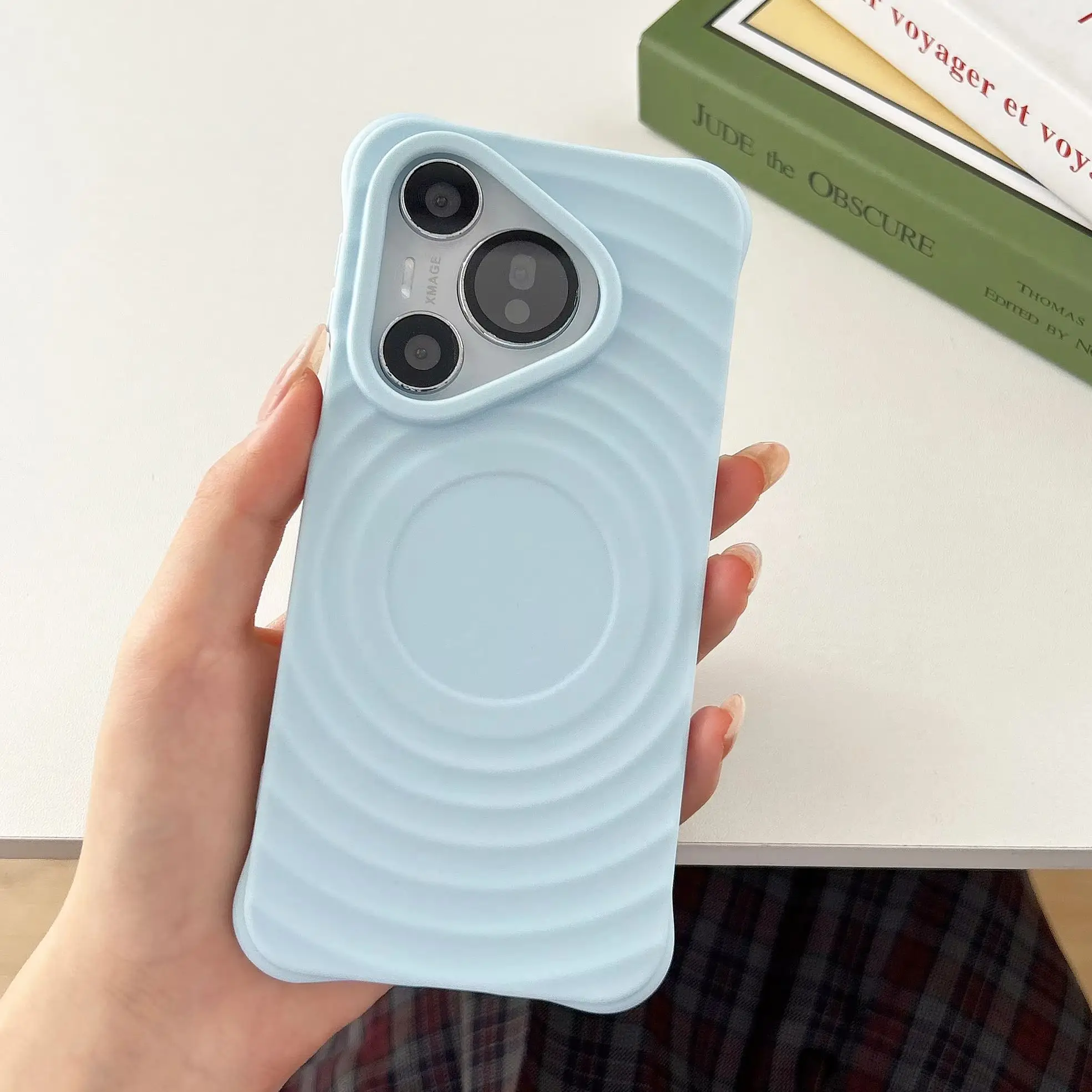Wave Pattern Candy Color Shockproof Matte Phone Case with Protective Skin Cover