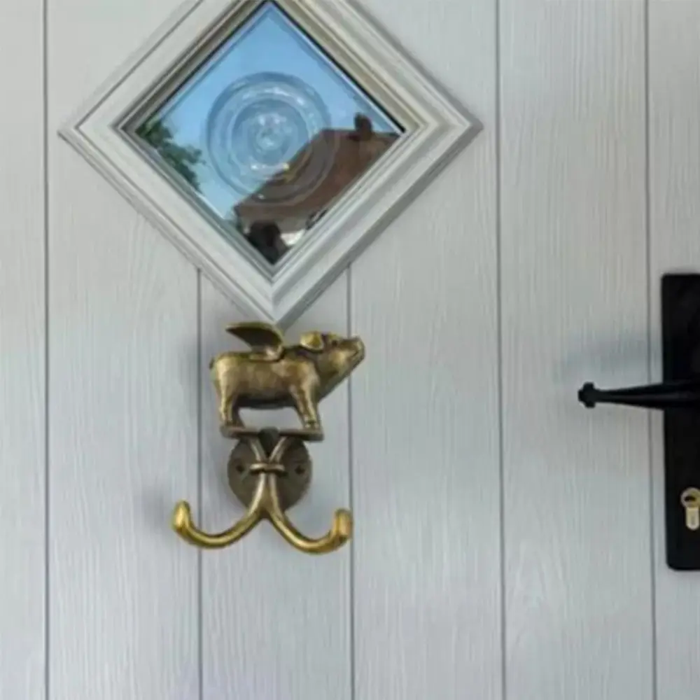 New Heavy Duty Flying Pig Wall Hook Vintage Decorative with Screws Coat Hooks Towel Hooks for Kitchen Bathroom Bedroom