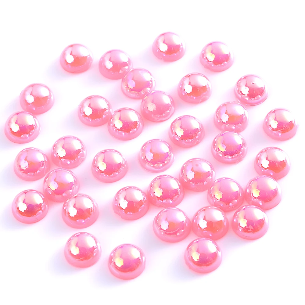 iYOE 1.5-10mm Half Round Shiny Acrylic Beads Imitation Pearl ABS Beads For Making Phone Case Nail Art Decor DIY Scrapbooking