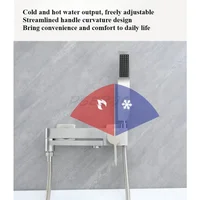 ก๊อกน้ําอ่างอาบน้ําสแตนเลส 304 วาล์วผสมร้อนและเย็นง่ายชุดหัวฝักบัวหัวฉีด 3