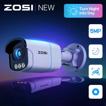 ZOSI C186 3K AuroraLux Surveillance PoE Camera 5MP HD True Color Night Vision Security IP Camera with Person Vehicle Detection 1
