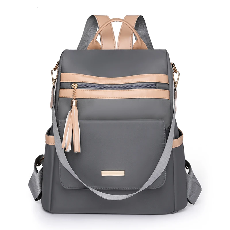 Mochila de nailon con cremallera de gran venta y de moda para mujer 2024, nueva y práctica mochila multifuncional de gran capacidad para el hombro