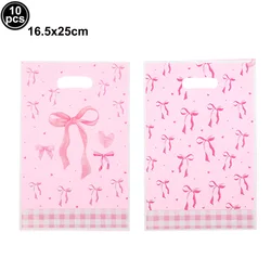 Pink Bow Birthday Party Tableware Set - Plates, Cups, and Napkins (WHITE)