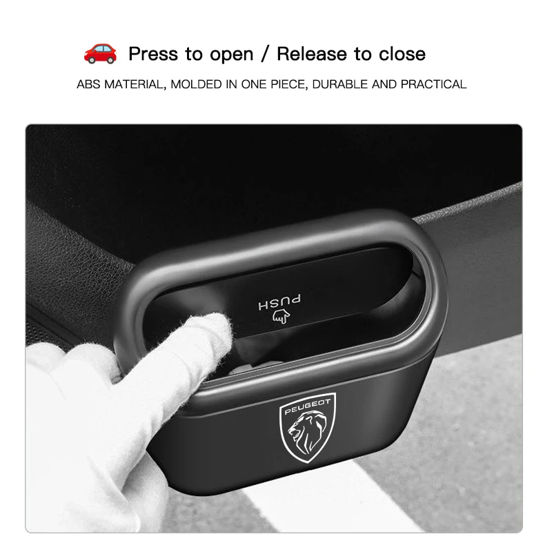 Car Portable Trash Can Auto Sundries Storage Box For Peugeot 206 307 308 3008 207 208 407 508 2008 408 4008 Rifter 5008 301 car trash can car armrest storage box