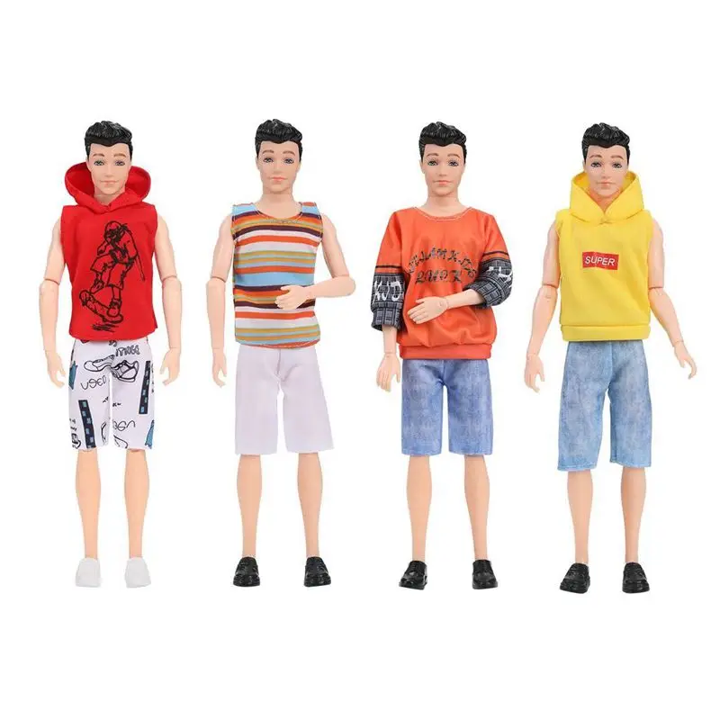 Newest Kawaii 8 Item / Set =4 Tops 4 Pants Fashion Ken Dolls Clothes Accessories 30cm Free Shipping Things For Barbie Lover Game