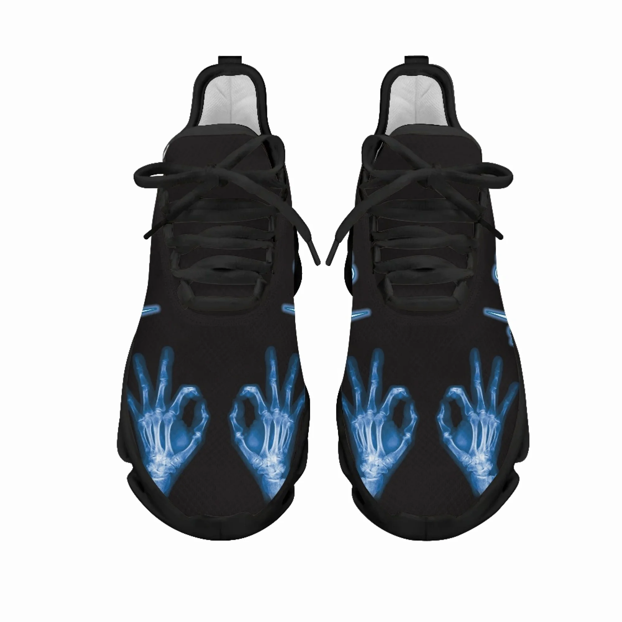 Yikeluo Mesh Sneakers Women Shoes Radiologic Technologist Blue Print Casual Ladies Lightweight Flats Footwear Zapatos Mujer