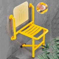 Portable Folding Toilet Bathroom Stool Showe Nonslip Metal Nordic Shower Chair Small Wall Mounted Banyo Taburesi Home Furniture 1