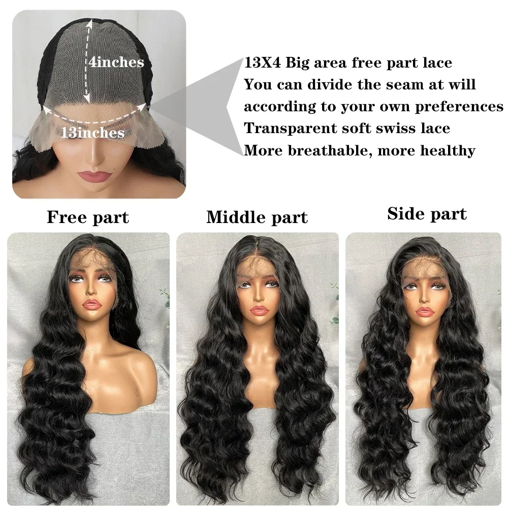 X-TRESS Synthetic Lace Front Hair Wigs for Women 32inch Long Loose Wave Black Color 13X6 Lace Frontal Wig with Natural Baby Hair lace front wig lace wigs synthetic wigs womens synthetic wigs