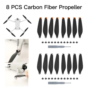 8pcs Carbon Fiber Propellers for DJI Mini 3/3 Pro Props Blade Replacement Light Weight Wing Fans Spare Parts Drone Accessories 2