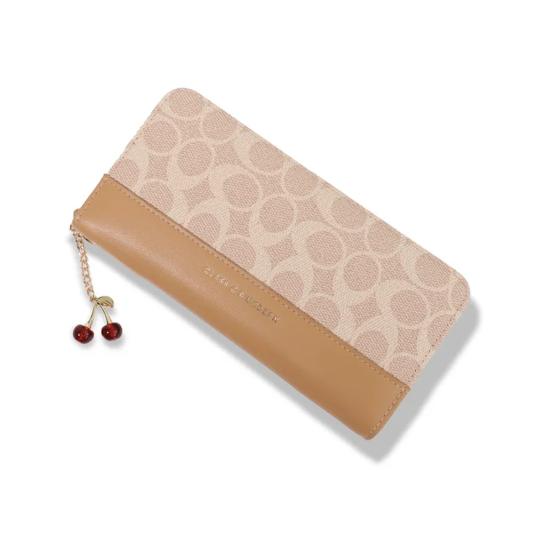 Elegant PU Leather Zipper Wallet - Ladies Long Tote with Coin and Card Holder