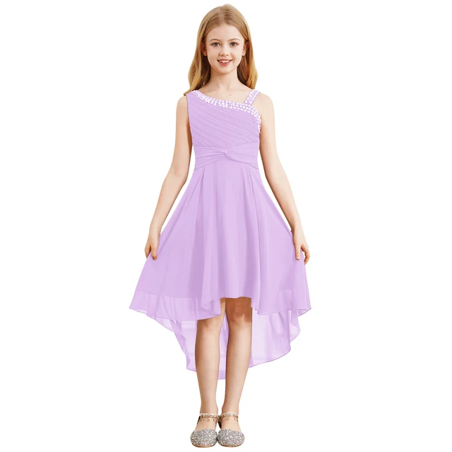 YONGHS Enfant Fille Robe Cérémonie Soirée Princesse Robe Col Bateau