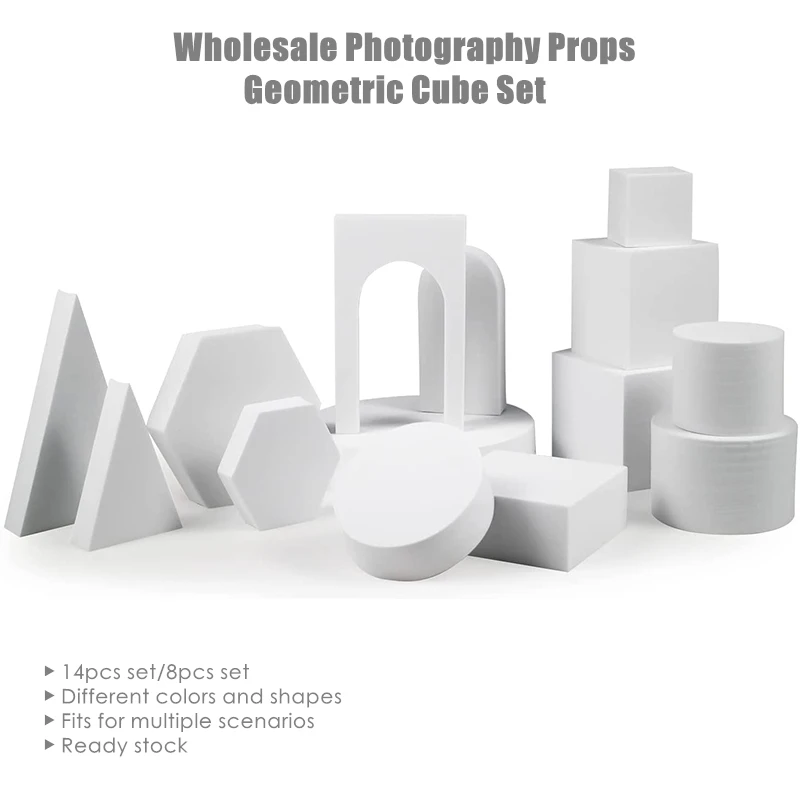 Lot De 3 Cubes En Mousse Blanche - 5 Cm, 8 Cm, 10 Cm - Accessoires Photo Pour Produits, Bijoux, Décoration Géométrique