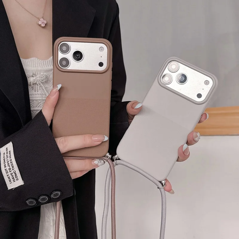 Polka Dot Silicone Phone Case with Lanyard Rope - TPU Cover