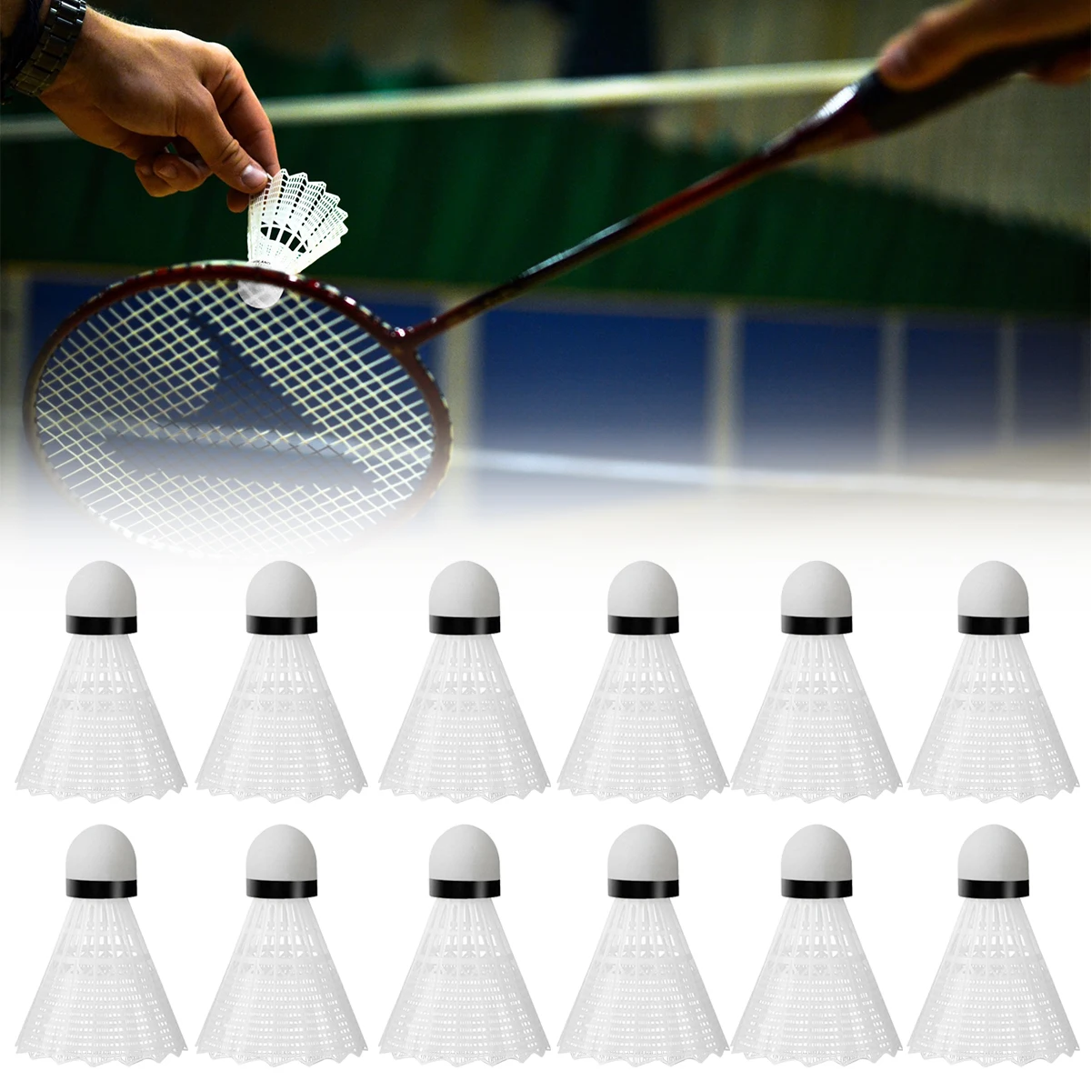 12Pcs Badminton Balls Portable Badminton Travel Out Products Sport Training Nylon Shuttlecock Supplies