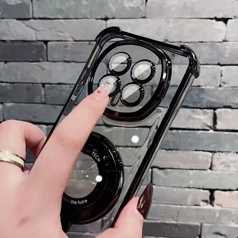 Magic 8 Lite Plating Stand Shockproof Clear Phone Case