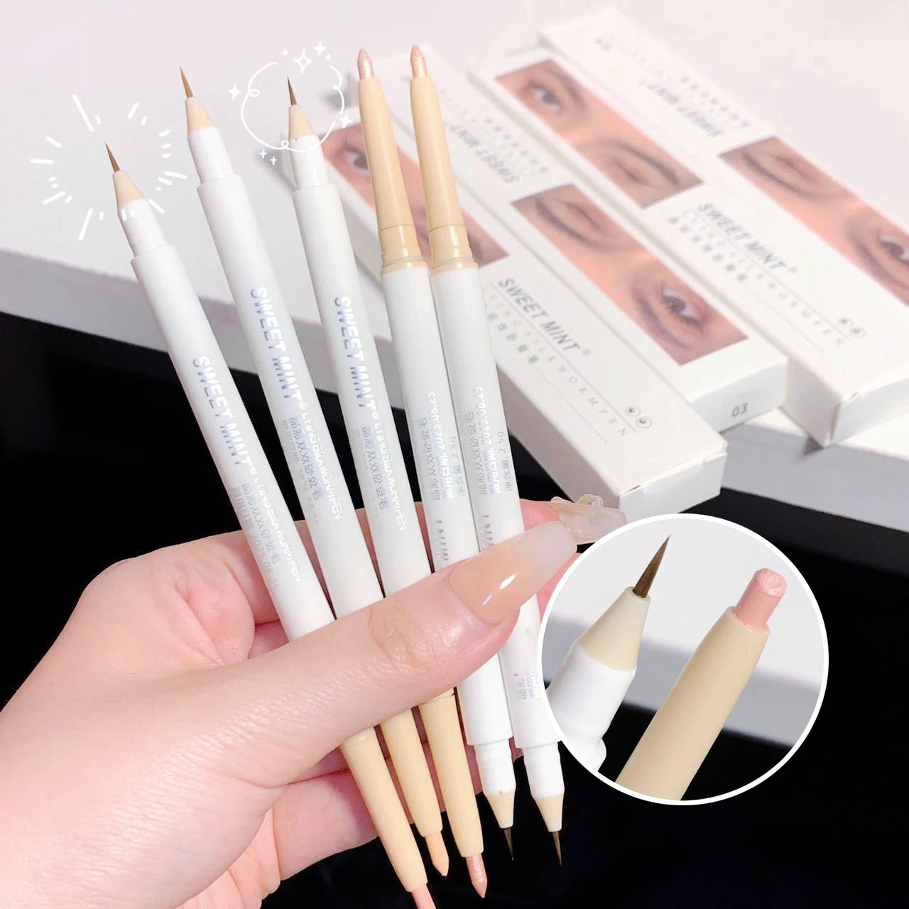 2 In 1 Liquid Eye Liner Shadow Pen Ultra Glitter Eyeliner Pencil Lasting Korean Eyes Makeup High Gloss Pigment Silkworm Gel Pen,liquid eyeliner,eyeshadow pencil,eyeshadow pen,eyeliner pencil,makeup pen,eyeshadow eyeliner