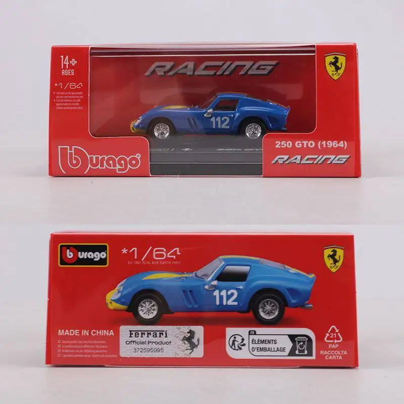 1:64 Ölçekli Ferrari 250 GTO Yarış Alaşım Araba Modeli