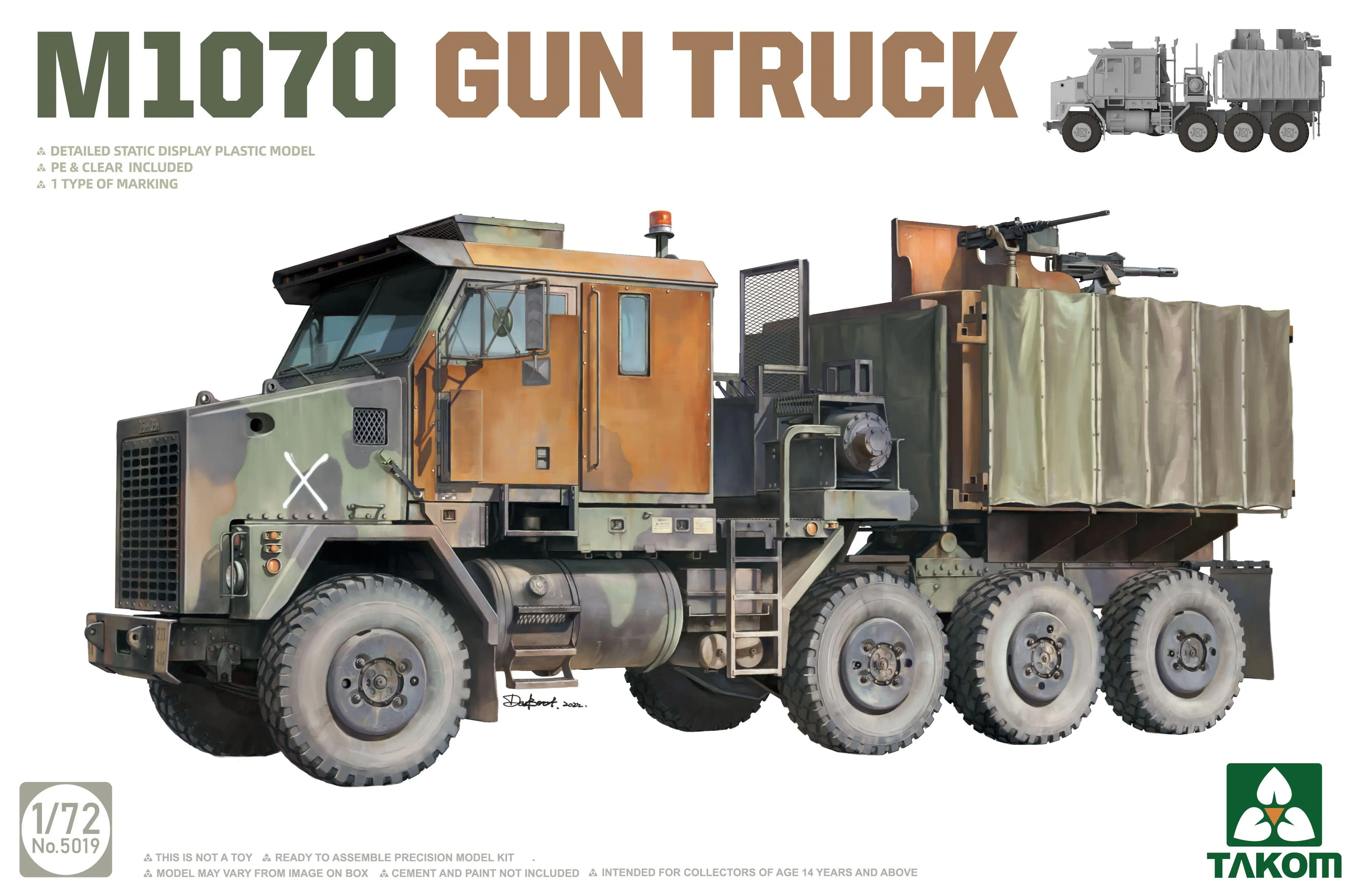

TAKOM 5019 1/72 SCALE M1070 GUN TRUCK PLASTIC MODEL KIT