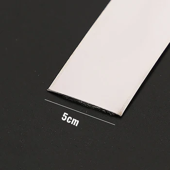 5/10 เมตรสติ๊กเกอร์ติดผนังสแตนเลสสตีลแบน Self Adhesive ห้องนั่งเล่นตกแต่งกระจกสําหรับ Home Wall EDGE Strip 18