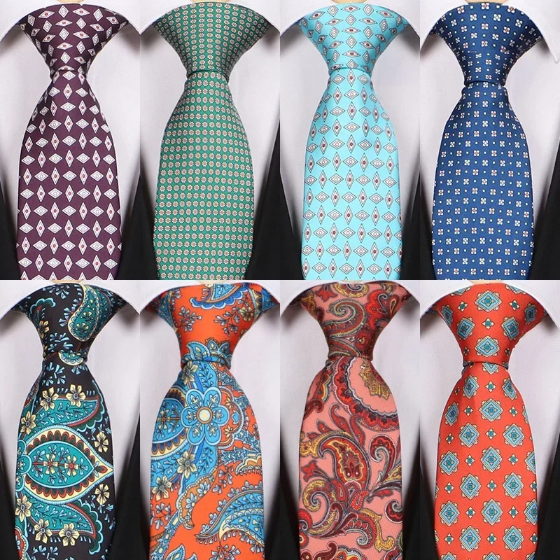 

Luxury 8cm Men's Tie Necktie Jacquard Classic Polka Dot Paisley Necktie Floral Printed Neck Tie Party For wedding Business Party