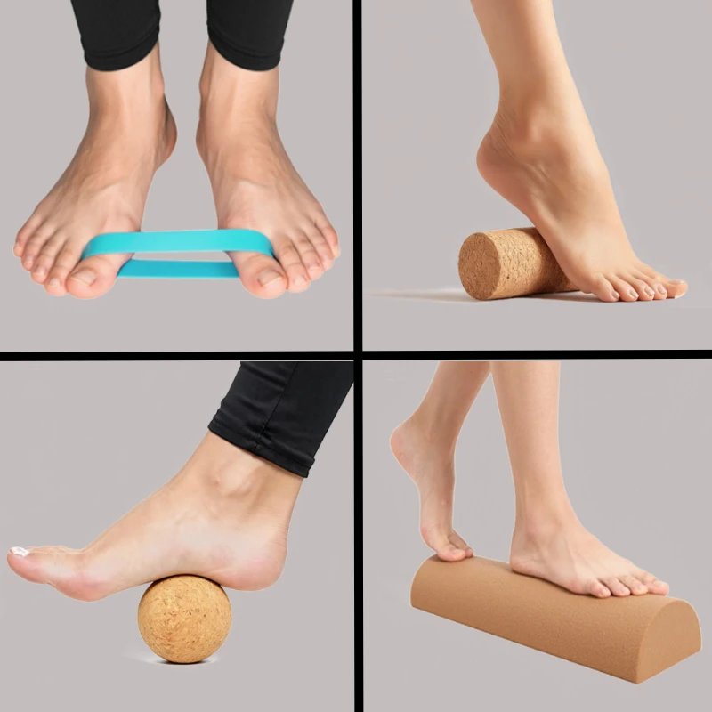 코르크 밸런스 보드 장비 요가 코르크 밸런스 트레이너 세트 마사지 컬럼 폴리오 반원형 코르크 컬럼