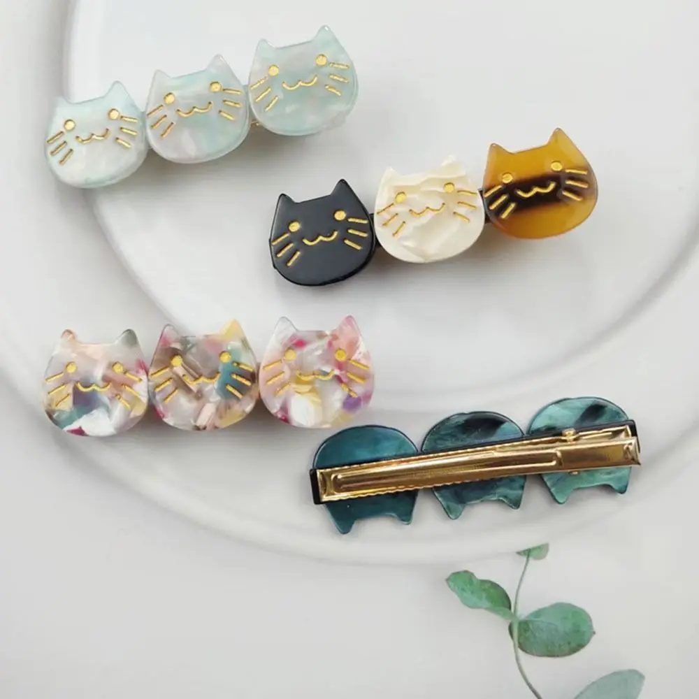 

For Women Gifts Duckbill Clip For Girl For Children Three Cat Hair Clip Korean Style Hairpin Female Barrettes Hair Accessories