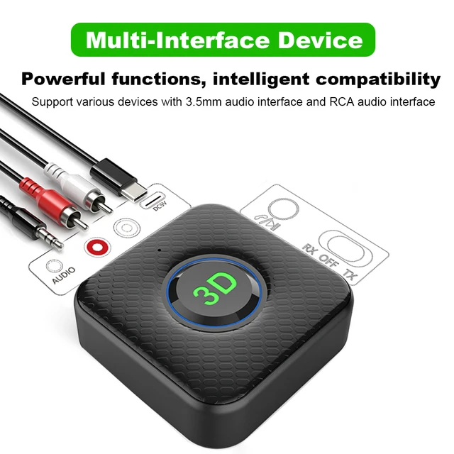 Récepteur et émetteur Bluetooth 5.0, FM stéréo, AUX, prise 3.5mm, RCA  optique, adaptateur audio sans fil, télécommande pour TV, kit de voiture -  AliExpress