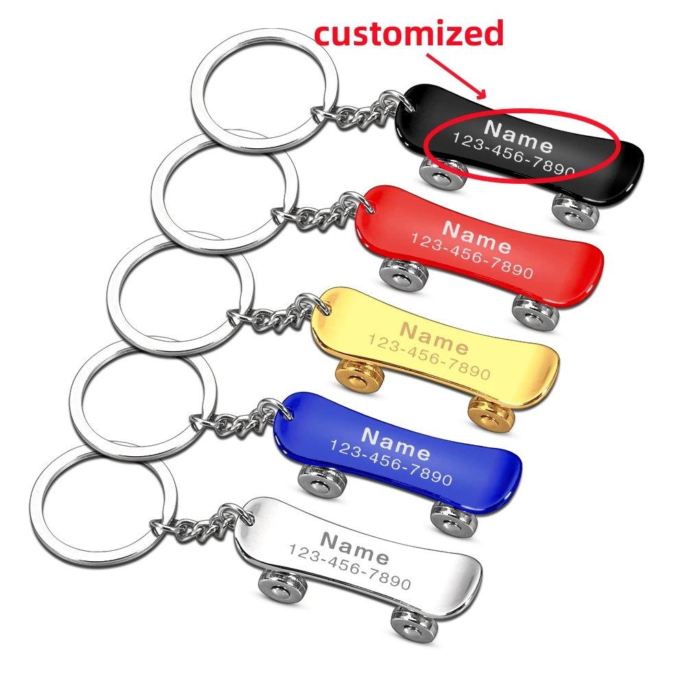 CustomizedCreativeScooterKeyChainPulleyRotatingSkateboard
