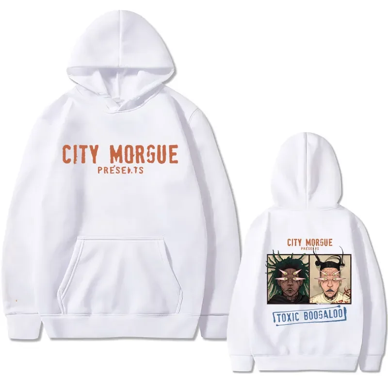 Rapper City Morgue Double Sided Print Hoodie ZillaKami Hoodies Men Hip Hop Vintage Oversized Sweatshirts Male Black Streetwear