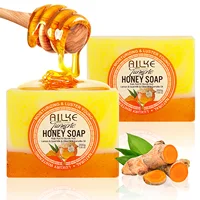 AILKE Natural Turmeric Honey Soap Cleanser, Lightening, Clean Skin, Remove Dark Spots, Stains, for Face and Body, 200g/7 oz 2