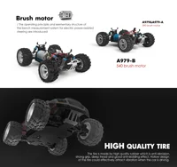 WLtoys A979 RC Cars  Electric Four-wheel Drive Brushless Off-road Vehicle Remote Control Model Alloy Off-road 1