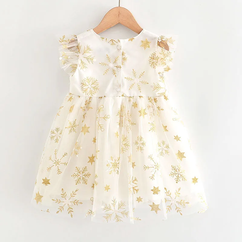 LOVE DD&MM Girl Princess Dresses Fashion Kids Clothes Star Sequins Lace Snowflake Mesh Round Neck Dress Baby Costume 3-8 Years girls dress,princess costume