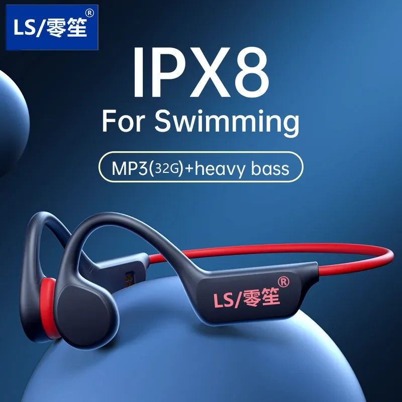 

LS Swimming Bone Conduction Earphones Bluetooth Wireless IPX8 Waterproof 32GB MP3 Player Hifi X7 Headphone With Mic Headset