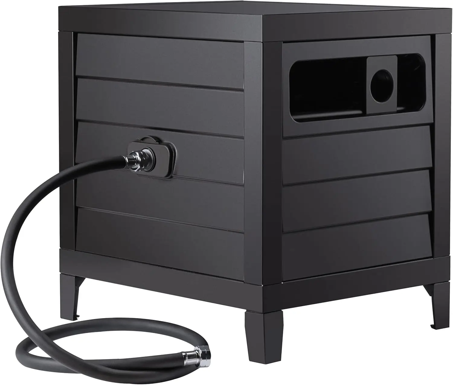 Metal Garden Hose Reel Deck box, Durable Steel Garden Hose Storage Box Cabinet, 150ft 5/8" Garden Hose Capacity.