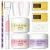 Coscelia Nail Starter Kit with 3PCS Acrylic Powder and Rose Cuticle Oil 3D Nail Mold Glass Cup Nail Art Pen Brush Nail Art Tools 1