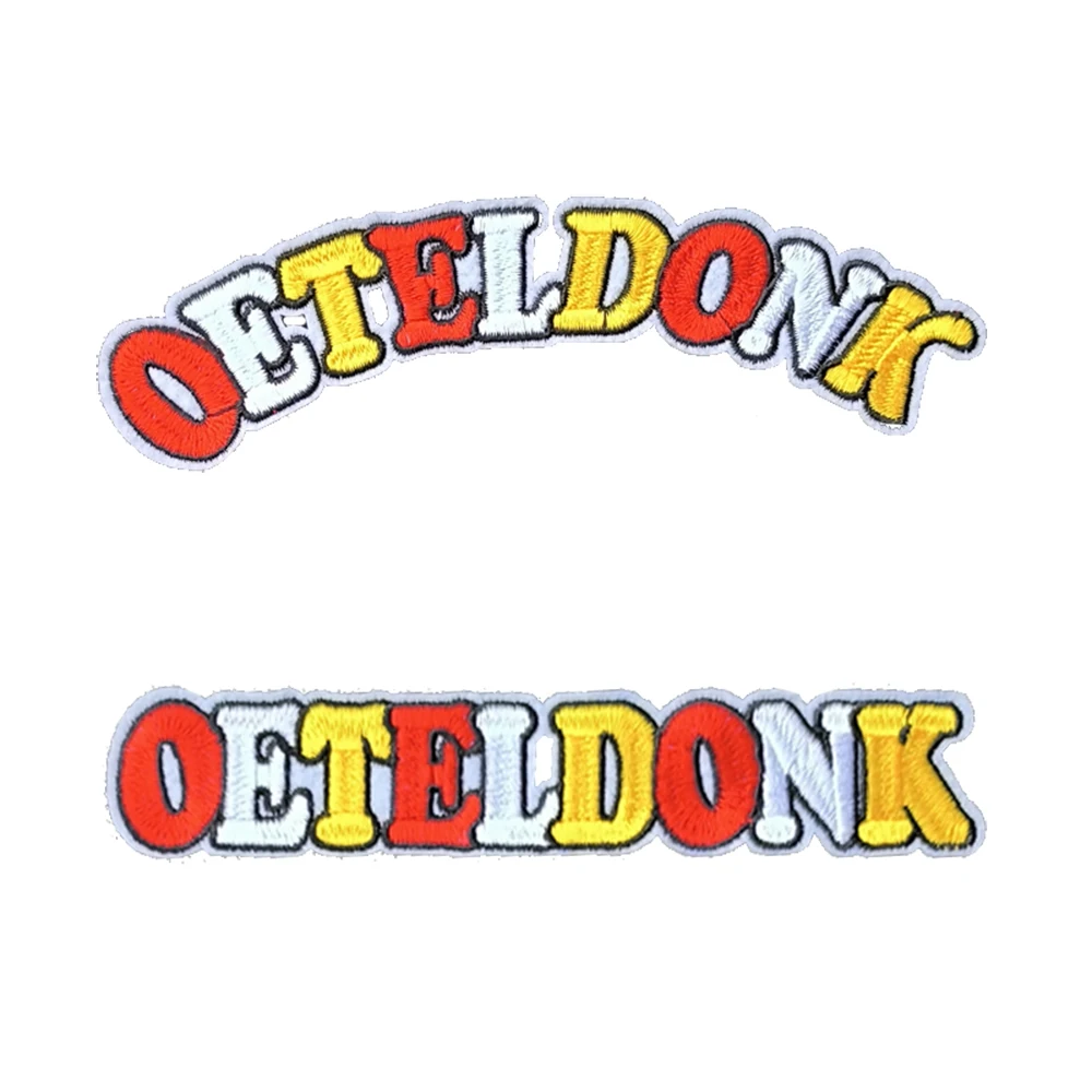 

Oeteldonk Carnival Embleem Red White Yellow Patches for Clothing Iron on Embroidered Sew Applique Patch Badge