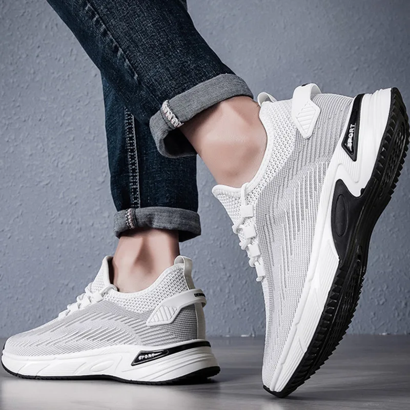 Summer Men Sneakers 8CM Elevator Shoes Hidden Height Increasing Shoes For Men 6CM Casual Sport Heightening Tenis Masculino