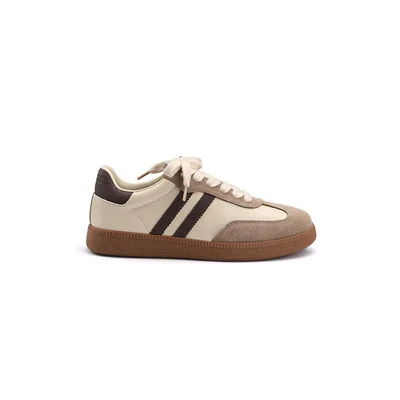 Maxdutti Ins Blogger British Fashion Vulcanized Shoes Casual Shoes Students Sports Flat Shoes Women's Leather Retro Training 6